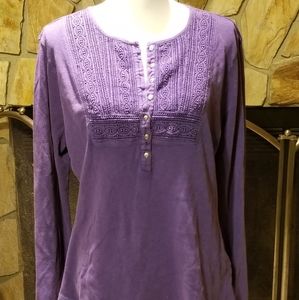 Chaps Waffle Knit Long Sleeve Shirt Size XL EUC